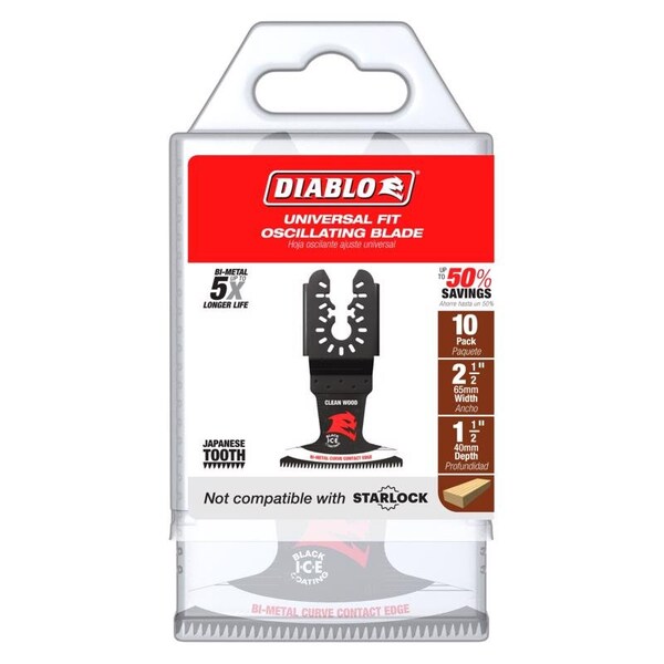 Diablo 2-1/2 in. W Bi-Metal Curved Contact Edge Oscillating Blade Clean Wood 10 pk DOU250JBW10 - main